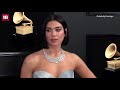 Silver Siren Dua Lipa Flaunts Curves In Shiny Gown At Grammys