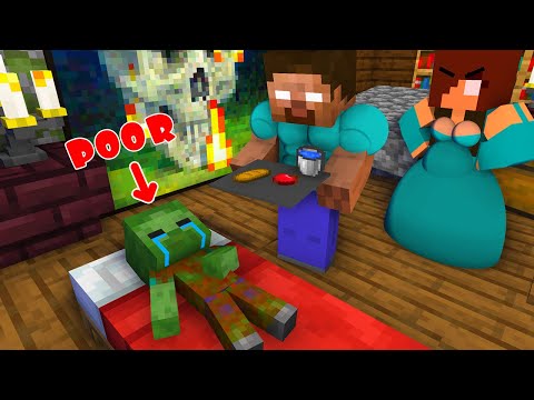 Monster School : Baby Zombie Homeless and Rich Herobrine Good - Minecraft Animation