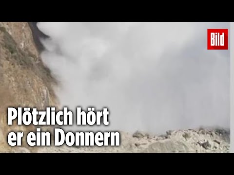 MONSTER-Lawine überrascht Mann beim Gitarrespielen an Gletschersee | Nepal