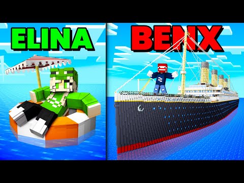 ELINA NOOB BOOT gegen BENX TITANIC BOOT BUILD BATTLE in Minecraft