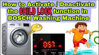 How to activate / Deactivate Child Lock in #BOSCH washing machine #ChildLock #AdHelpline