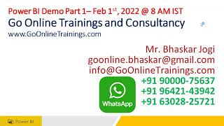 Power BI Demo Part-01 by Bhaskar Jogi - February 1st 2022