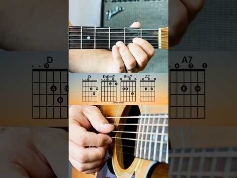 Cool guitar riff in D Major using a simple yet interesting sounding chord progression!