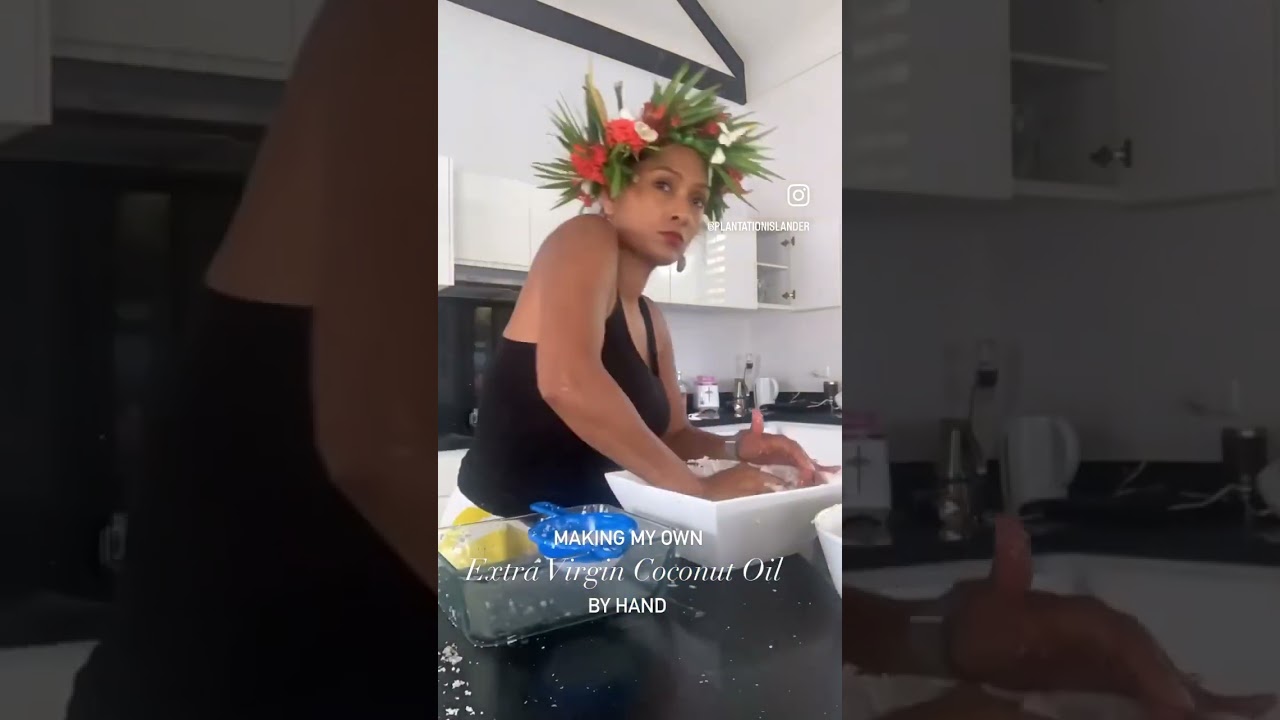 Making Extra Virgin Coconut Oil by hand in Fiji #howtomakeextravirgincoconutoil #coconutoilforhair