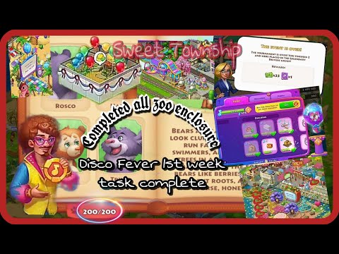 Completed my all Zoo Enclosures 🐾🐱, Disco Fever 1st week task complete,town visit :- Land of beauty