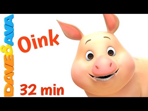 🐷 Farm Animals and Animals Sounds for Children and Toddlers | Nursery Rhymes from Dave and Ava 🐷 Video