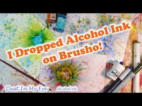 I Dropped Alcohol Ink on Brusho!