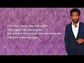 Childish Gambino Pink Toes Ft Jhene Aiko Lyrics