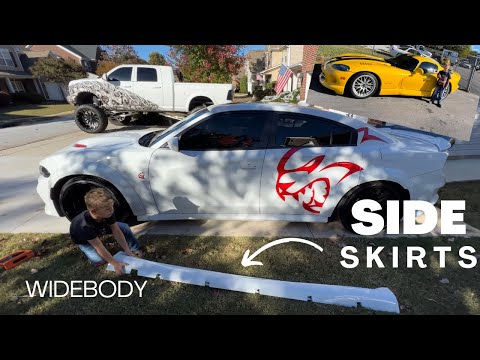 HELLCAT Widebody Kit Side Skirts Install !! You NEED these before you start