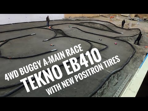 TEKNO EB410 with New Positron Tires! 4WD Mod Buggy Racing A-MAIN Mar 4 2020 - Netcruzer RC