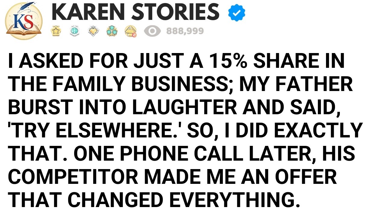 My Father Laughed At My Request For A 15% Share—I Took My Skills To His Competitor…