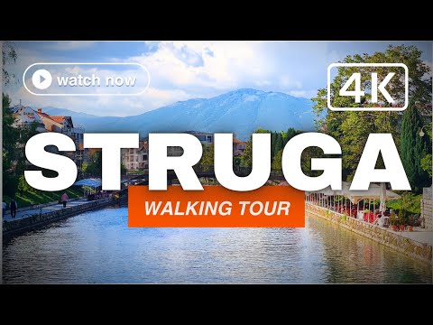 🌊 Struga Walking Tour 2025 [4K] | Korza Mile & Drini i Zi River | North Macedonia