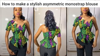 DIY : How to make an asymmetric under burst bustier blouse #bustier