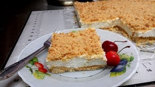 עוגת גבינה פירורים קרה הכי טעימה שתכינו ללא ג'לטין בקלי קלות