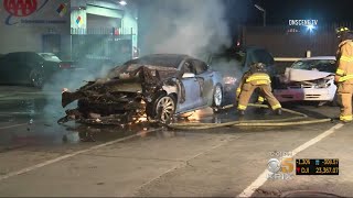 Fire Officials Say Dealing With Tesla Vehicle Fires Still A Learning Process