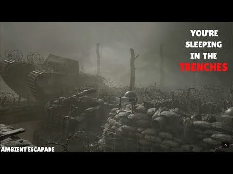 A Foggy Night In The Trenches | Sleeping In The Trenches Ambience | Distant Battle Sounds | WW1