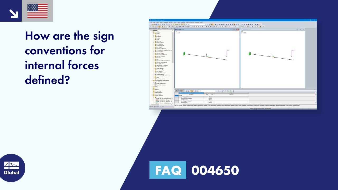 [EN] FAQ 004650 | How are the sign conventions for internal forces defined?