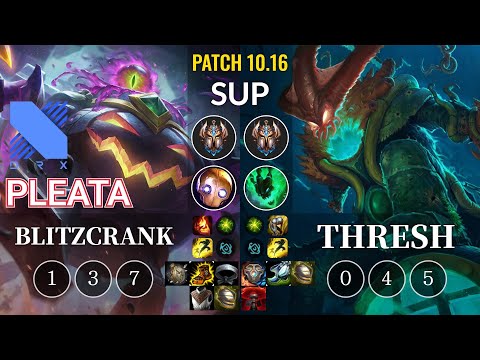 DRX Pleata Blitzcrank vs Thresh Sup - KR Patch 10.16