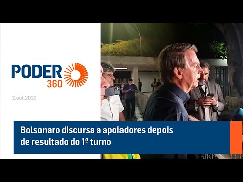 Bolsonaro discursa a apoiadores depois de resultado do 1º turno
