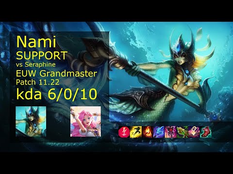 Nami Support & Jhin vs Seraphine & Lucian - EUW Grandmaster 6/0/10 Patch 11.22 Gameplay