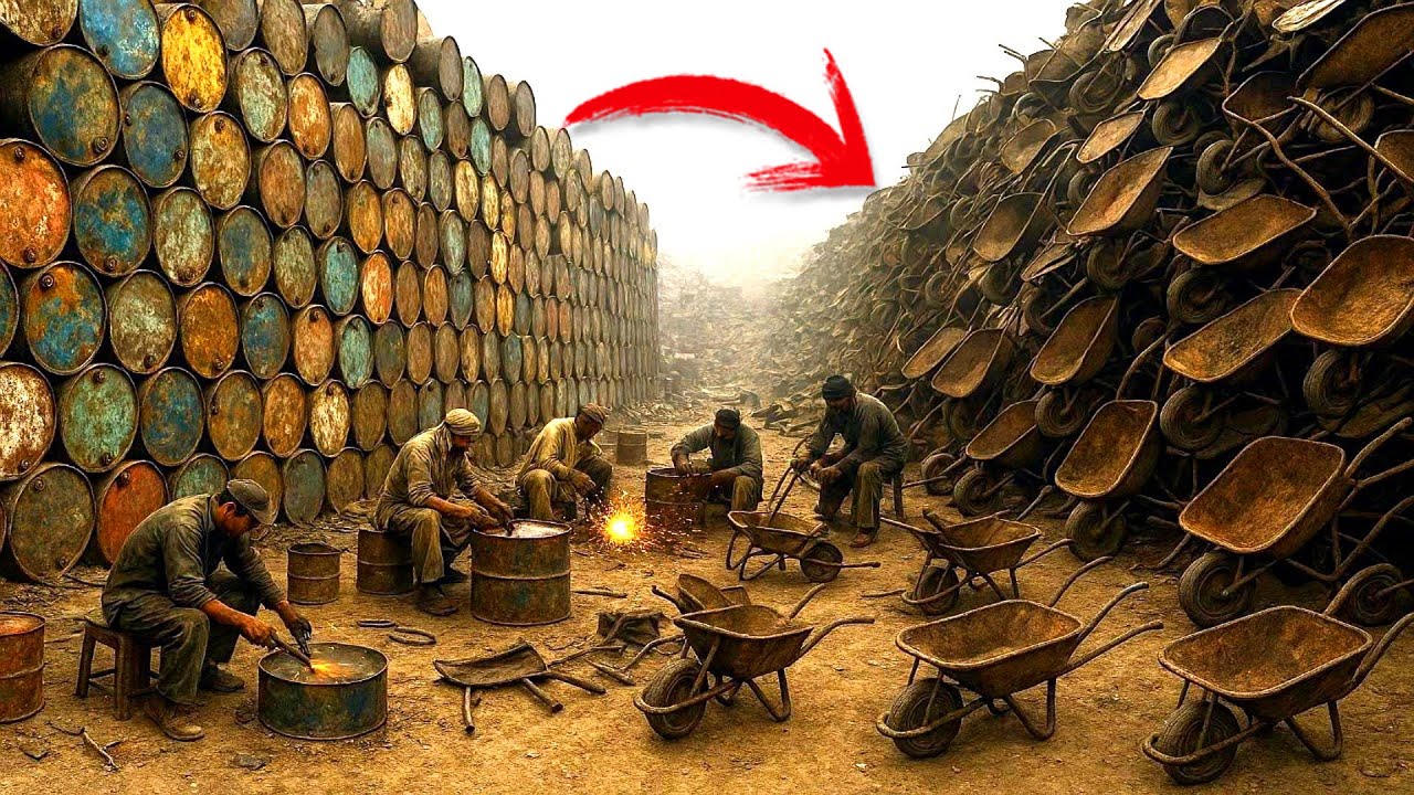 لن تصدق ما تصنعه هذه الورشة في باكستان من براميل مهملة!