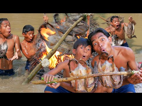 Primitive Boy Meets Jungle Ducks: Making Roast Ducks and Eating Delicious in the Rainforest
