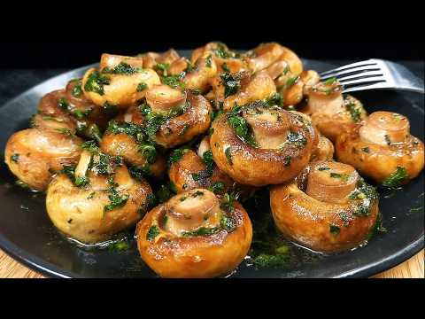 Mushrooms with garlic – taste better than meat! Best pan recipe