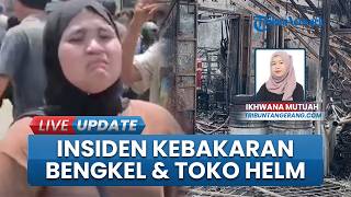 Detik-Detik Kebakaran Bengkel dan Toko Helm di Tangsel, Bangunan Ludes Dilalap Kobaran Api