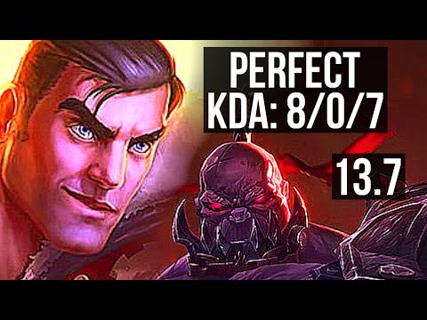 JAYCE vs SION (TOP) | 8/0/7, 900+ games, Legendary | KR Master | 13.7