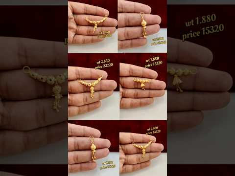 latest trending gold fancy locket design with weight and price || short mangalsutra locket designs