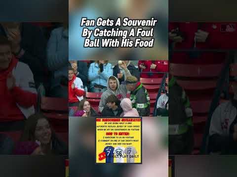 Fan Catches Foul Ball with Food in Hand at Fenway!