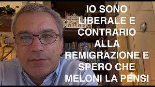 IO SONO LIBERALE E CONTRARIO ALLA REMIGRAZIONE E SPERO CHE MELONI LA PENSI COME ME