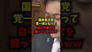 【悲報】国民民主党党一体となって自らの墓穴を掘ってしまうｗ#国民民主党 #玉木雄一郎 #松本洋平 #ブーメラン #shorts