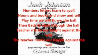 JACK JOHNSON we´re going to be friends lyrics
