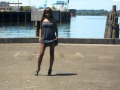Hot Chocolate Model Yarrvo Poses On Waterfront In Summer Dress For Realamericanmodels Com