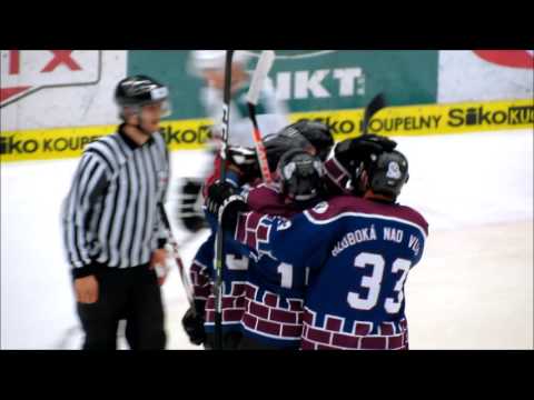 Hluboká n.Vlt Knights - Č.Krumlov 5:8, 1.finále 2016-17 (gól Jana Šimka)