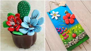 Amazing Stone Craft Ideas 🌸 | Easy DIY Pebble Art & Painted Rock Flower Decor| Budget-Friendly Decor