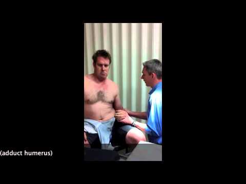 Shoulder Relocation using Cunningham technique positioning. For more detail go to dislocation.com.au