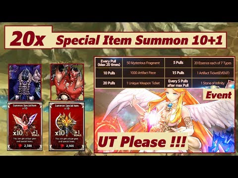 King's Raid - 20x Special Item Summon 10+1 for Event + Hope of Assassin and Warrior's Items