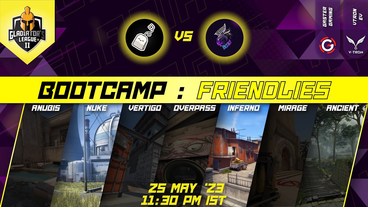 GLADIATOR'S LEAGUE SII FRIENDLIES : BOOTCAMP : TEA PARTY VS GREEDY ACES map 1 part 1