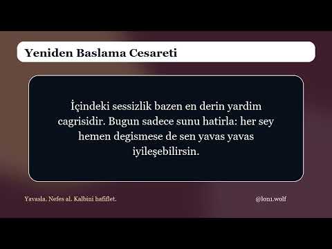 Yeniden Baslama Cesareti