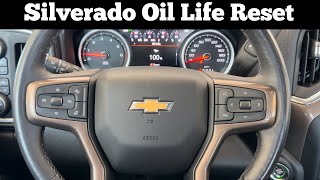 How To Reset Oil Life On 2019 - 2022 Chevy Silverado To 100% - Clear Chevrolet Oil Change Due Light