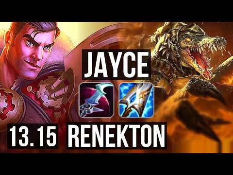 JAYCE vs RENEKTON (TOP) | Quadra, 6/1/6, 300+ games, Dominating | KR Grandmaster | 13.15
