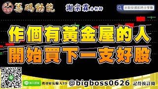 【大戶羅盤籌碼動能】 #謝宗霖0828，作個有黃金屋的人，開始買下一支好股 (圖)