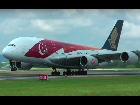 Singapore Airlines A380-841 [9V-SKI] *SPECIAL LIVERY* landing and takeoff at Zurich Airport