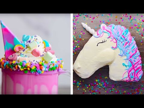 10 Amazing Unicorn Themed Easy Dessert recipes | DIY Homemade Unicorn Buttercream Cupcakes & More