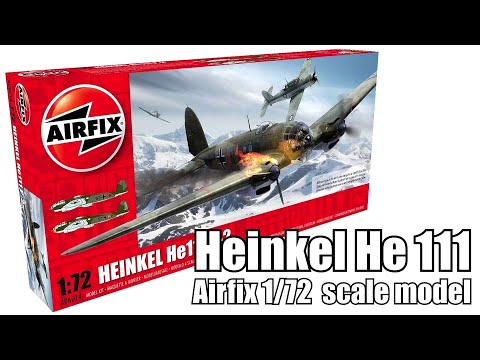 Airfix 1/72 Heinkel He 111 aircraft with an engine on fire