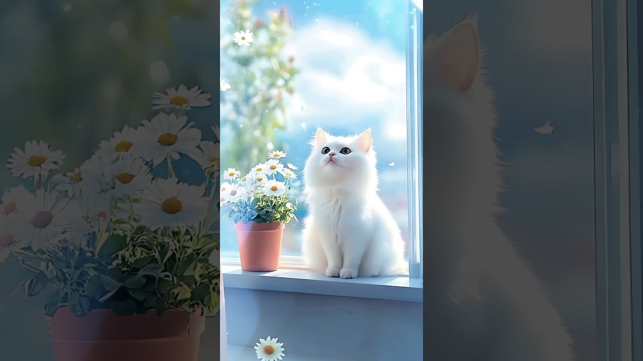 White Cat In Morning Light