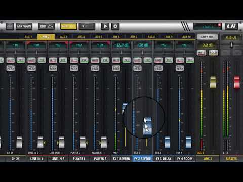 Soundcraft UI24r Mixer - Adding global FX to Aux sends