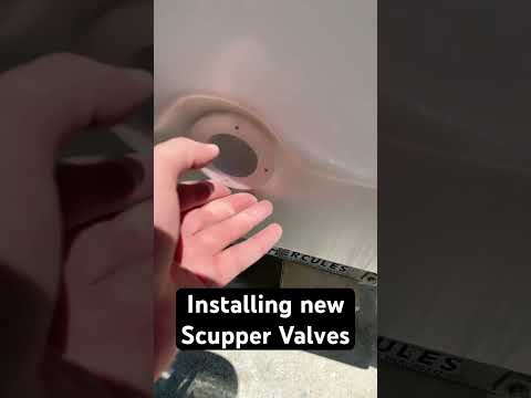 Installing new scupper valves on Boston Whaler #thruhull #boatrepair #boatrestoration